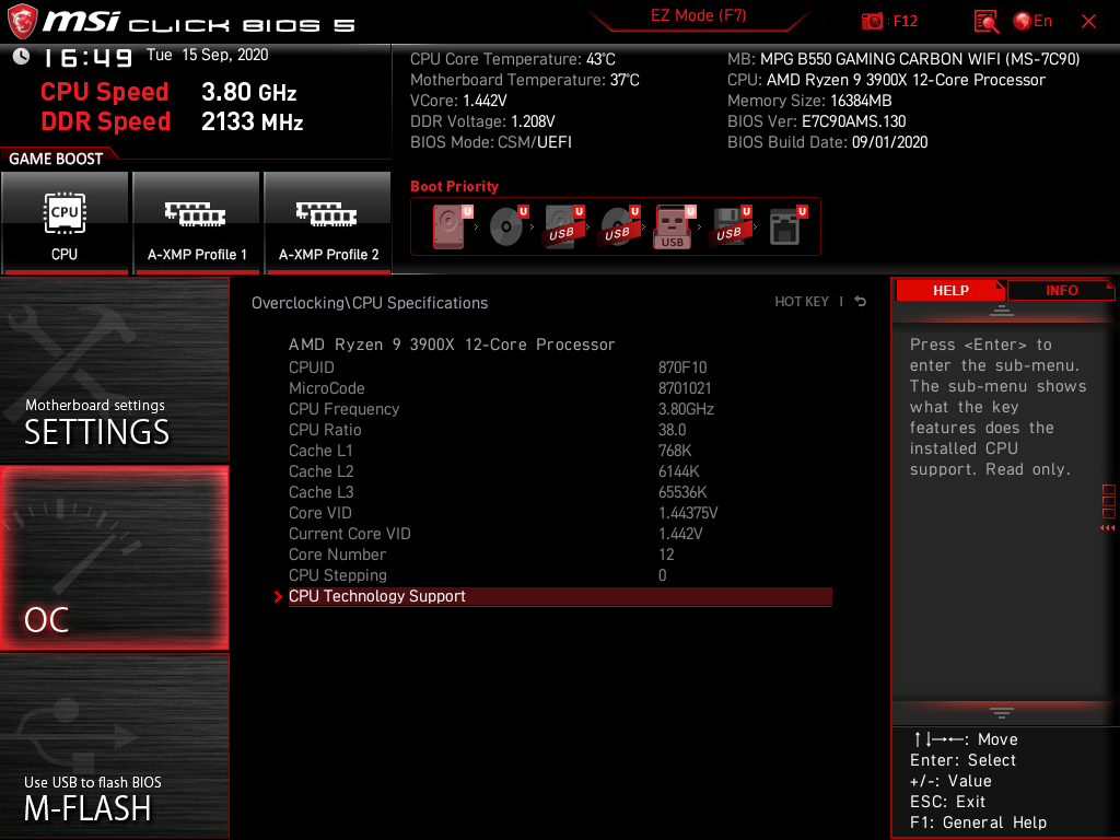 MSI MPG B550 Gaming Carbon WiFi