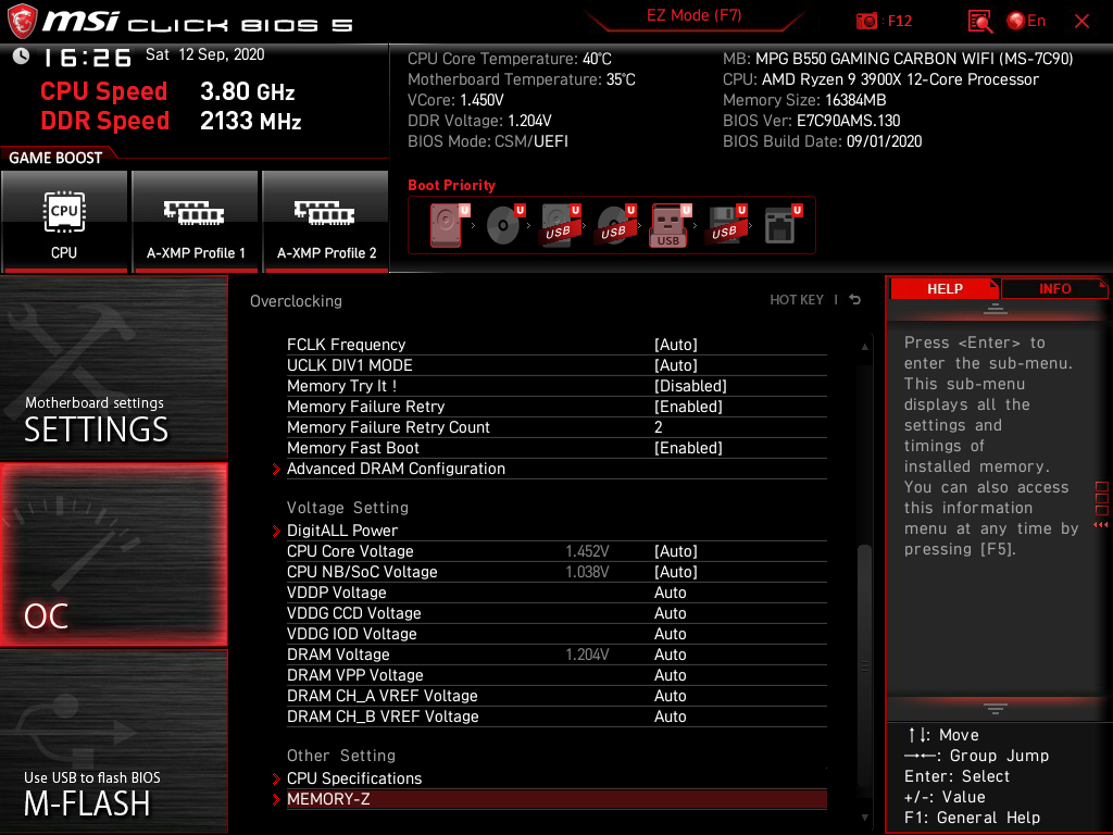 MSI MPG B550 Gaming Carbon WiFi