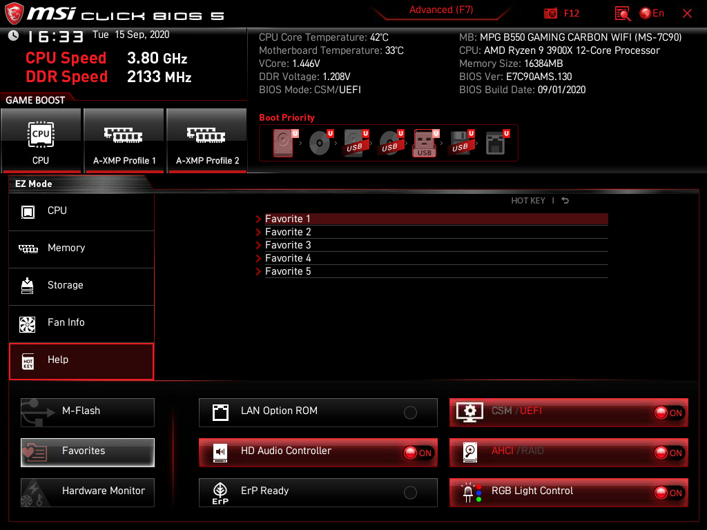 MSI MPG B550 Gaming Carbon WiFi