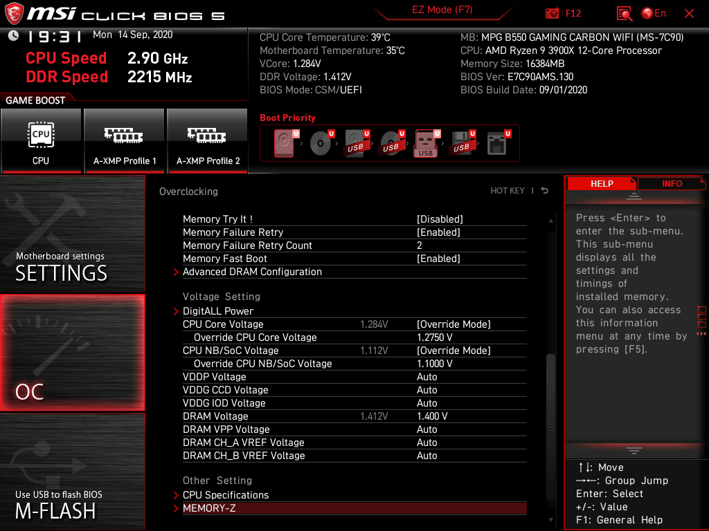 MSI MPG B550 Gaming Carbon WiFi