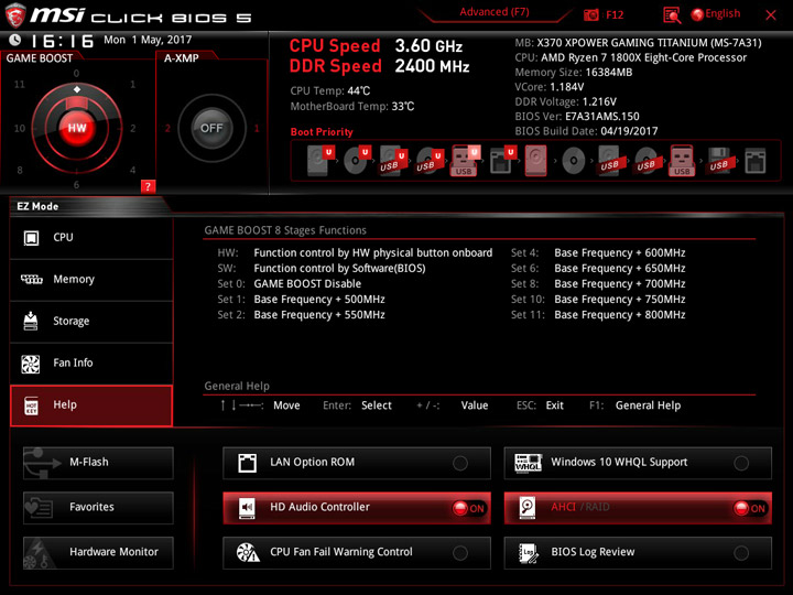 MSI X370 XPower Gaming Titanium