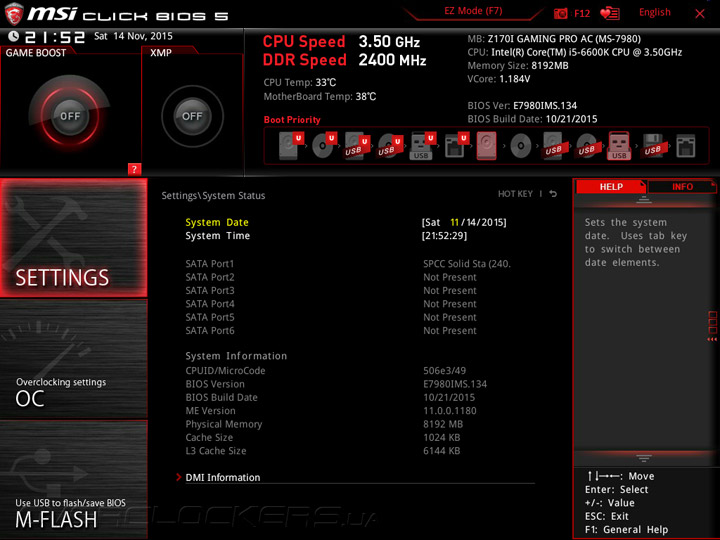 MSI Z170I Gaming Pro AC