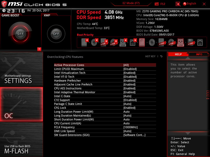 MSI Z370 Gaming Pro Carbon AC