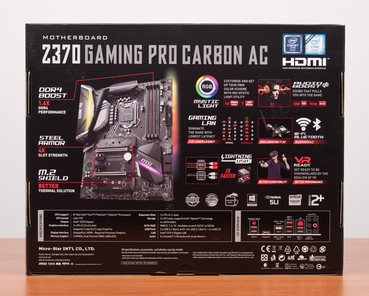 MSI Z370 Gaming Pro Carbon AC