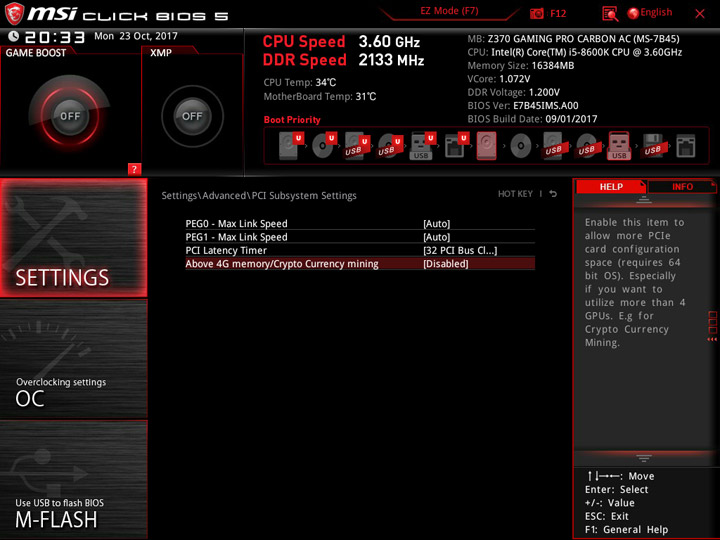 MSI Z370 Gaming Pro Carbon AC