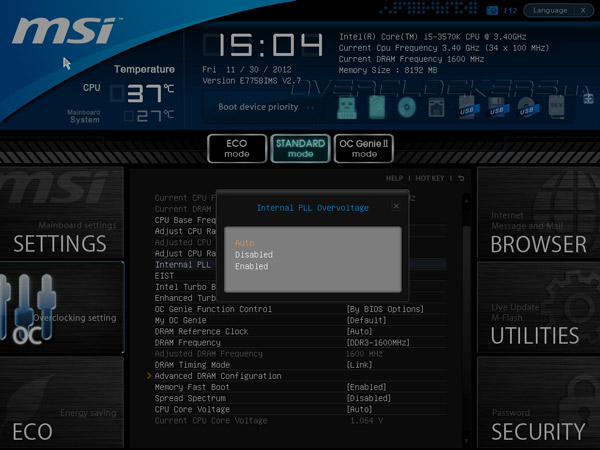 UEFI Setup MSI Z77A-G43