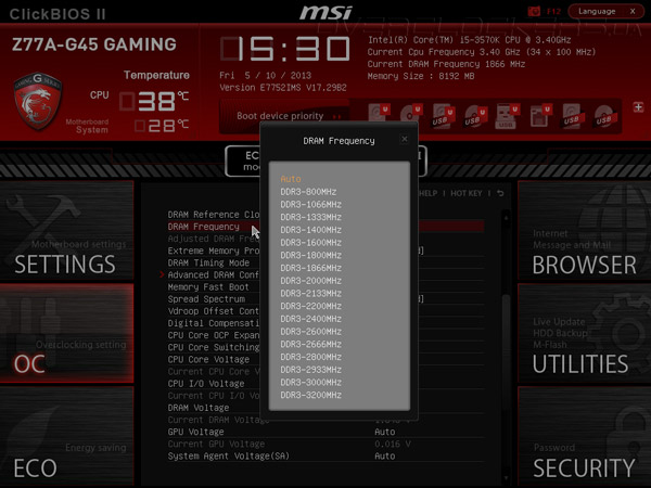 UEFI Setup MSI Z77A-G45 Gaming