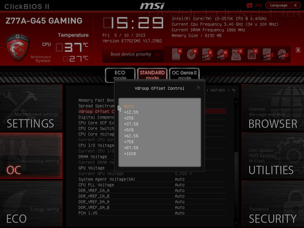 UEFI Setup MSI Z77A-G45 Gaming