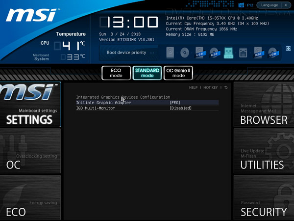 UEFI Setup MSI Z77IA-E53