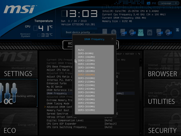 UEFI Setup MSI Z77IA-E53