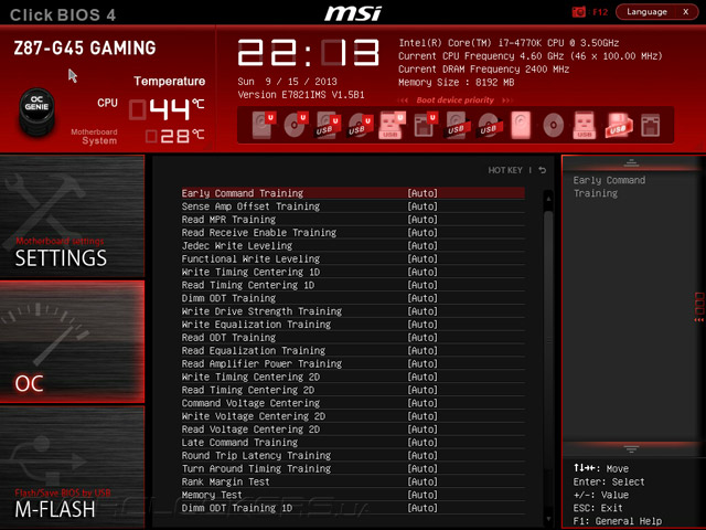 UEFI Setup MSI Z87-G45 Gaming