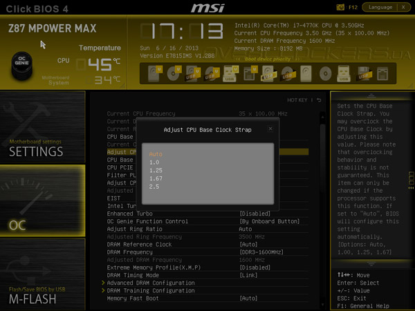 UEFI Setup MSI Z87 MPOWER MAX