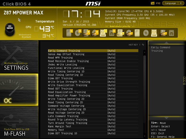 UEFI Setup MSI Z87 MPOWER MAX