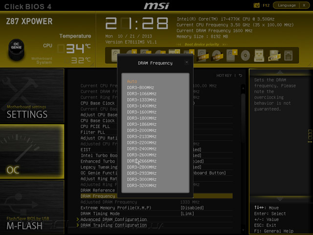 UEFI Setup MSI Z87 ХPower