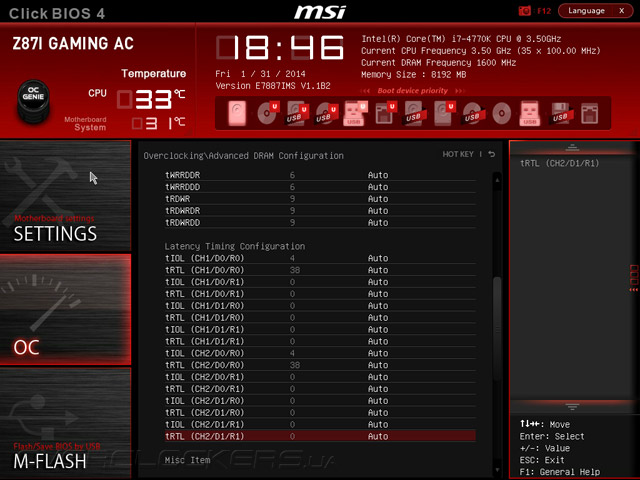 UEFI Setup MSI Z87I Gaming AC