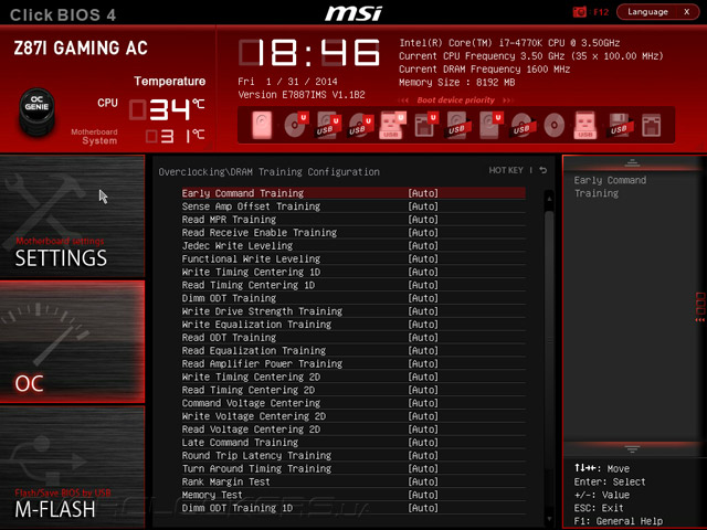 UEFI Setup MSI Z87I Gaming AC