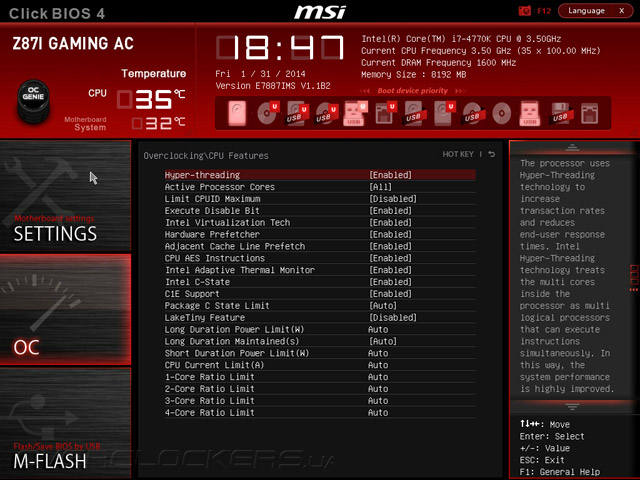 UEFI Setup MSI Z87I Gaming AC