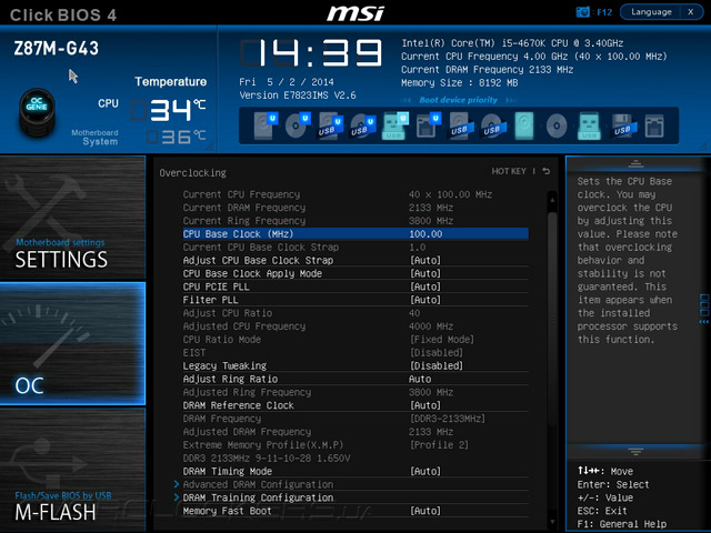 Разгон MSI Z87M-G43