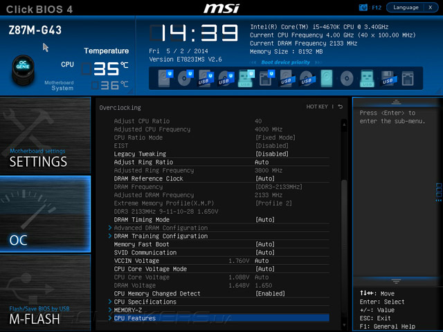 Разгон MSI Z87M-G43