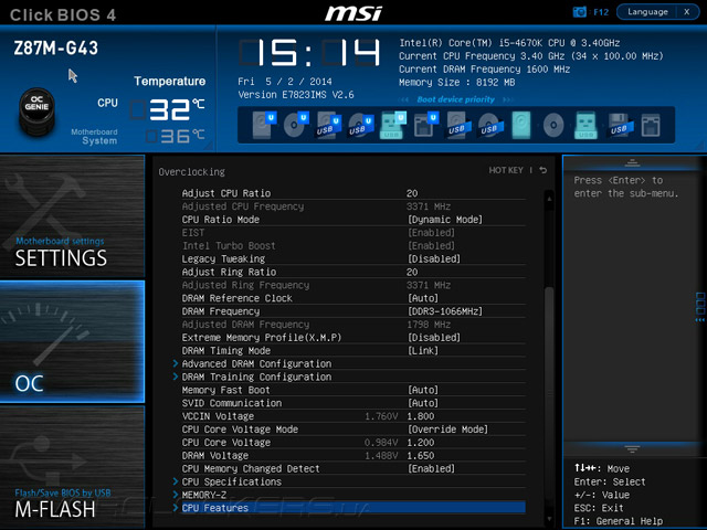 Разгон MSI Z87M-G43