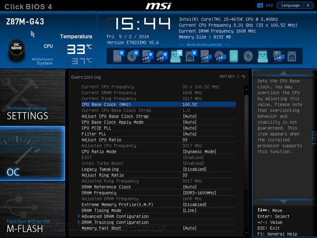 Разгон MSI Z87M-G43