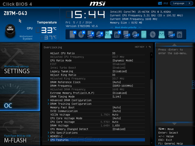 Разгон MSI Z87M-G43