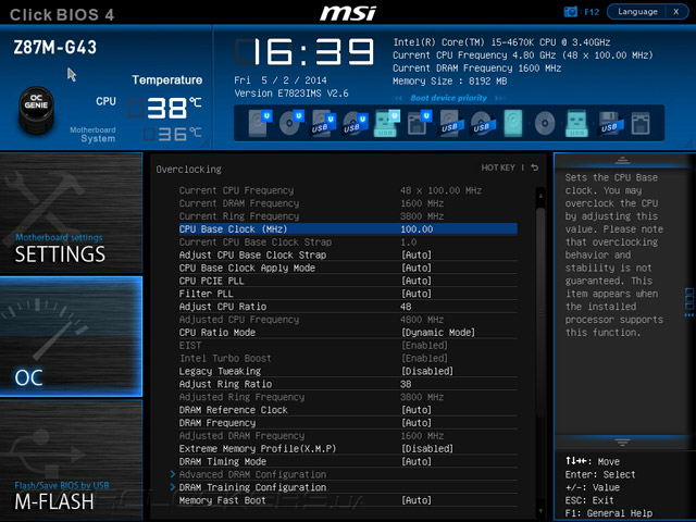 Разгон MSI Z87M-G43