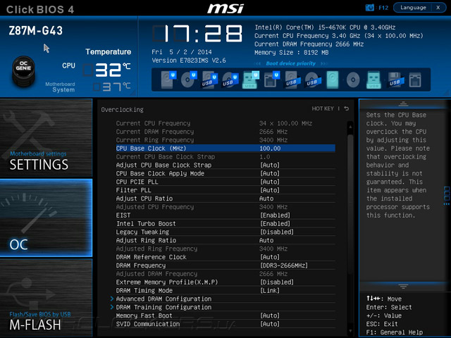 Разгон MSI Z87M-G43