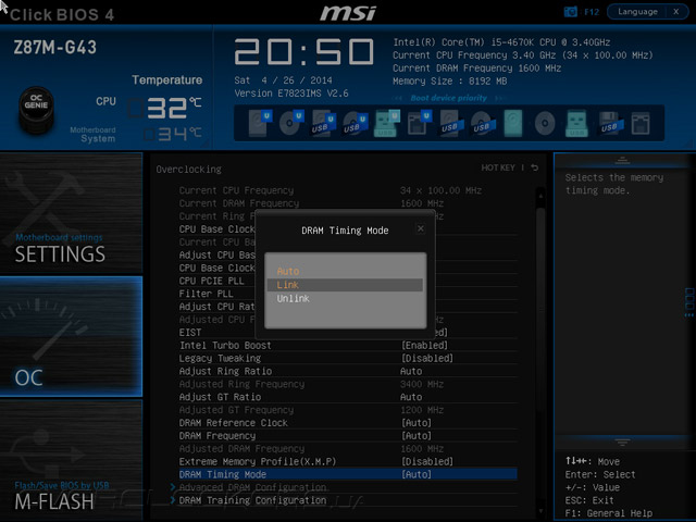 UEFI Setup MSI Z87M-G43