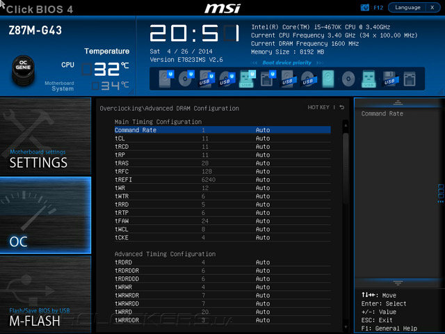 UEFI Setup MSI Z87M-G43