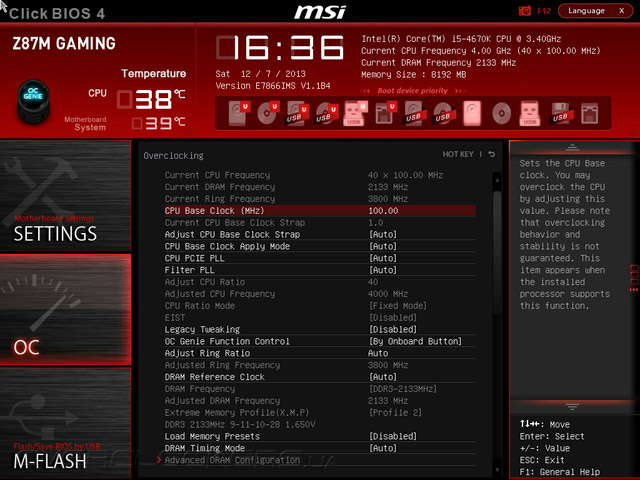 Разгон MSI Z87M Gaming