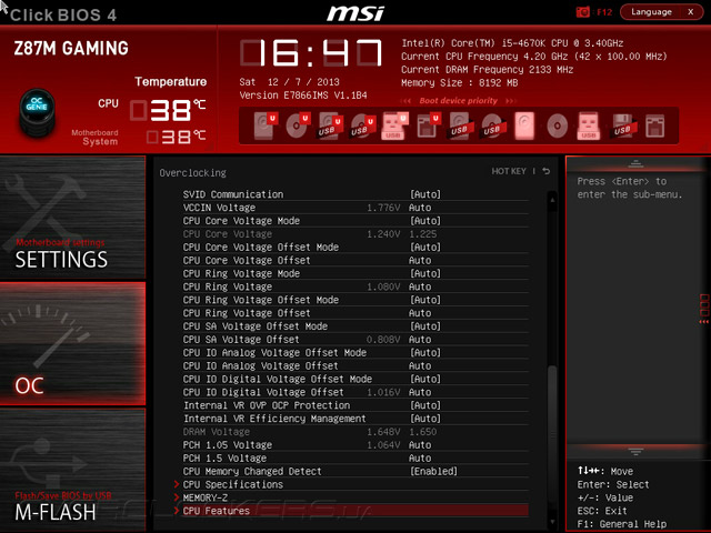 Разгон MSI Z87M Gaming