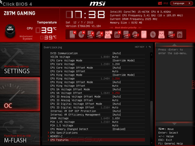 Разгон MSI Z87M Gaming