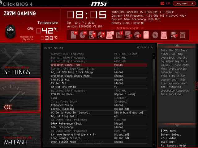 Разгон MSI Z87M Gaming