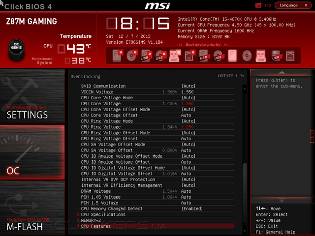 Разгон MSI Z87M Gaming