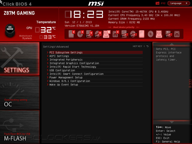 UEFI Setup MSI Z87M Gaming