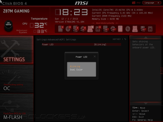 UEFI Setup MSI Z87M Gaming