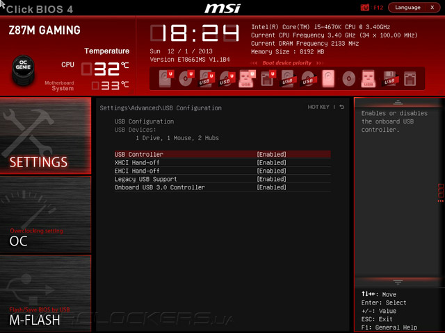 UEFI Setup MSI Z87M Gaming