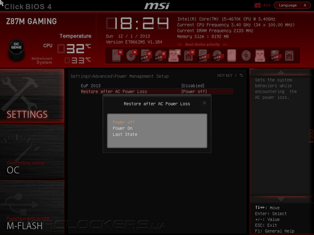 UEFI Setup MSI Z87M Gaming