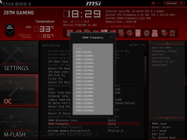 UEFI Setup MSI Z87M Gaming