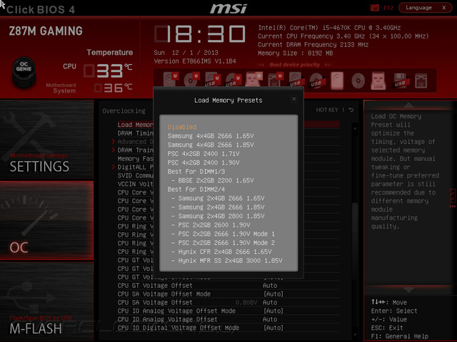 UEFI Setup MSI Z87M Gaming