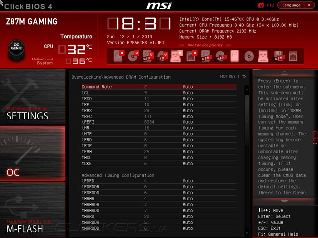 UEFI Setup MSI Z87M Gaming