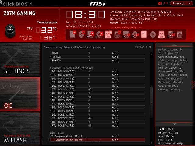 UEFI Setup MSI Z87M Gaming