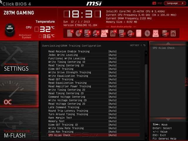 UEFI Setup MSI Z87M Gaming