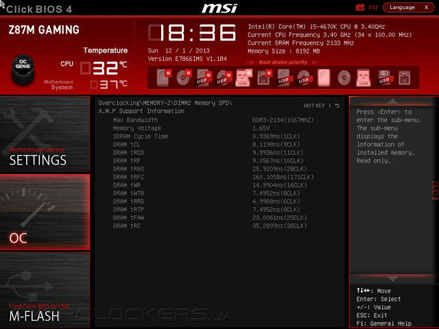 UEFI Setup MSI Z87M Gaming