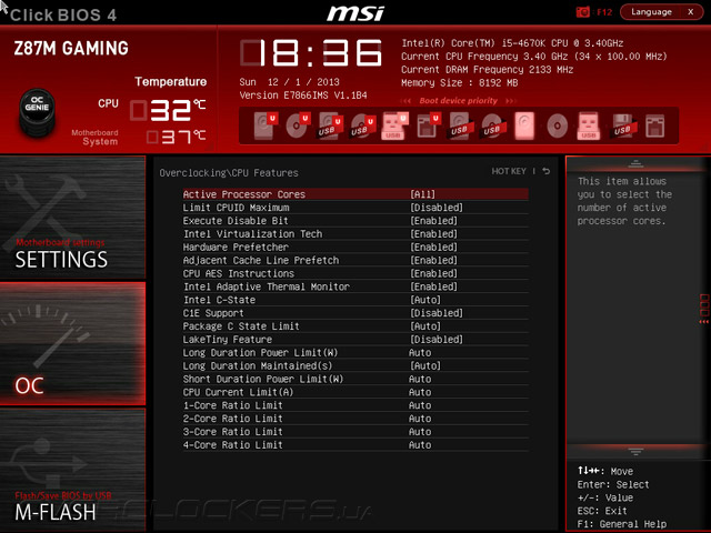 UEFI Setup MSI Z87M Gaming