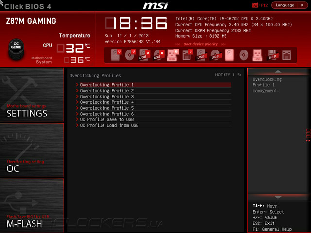 UEFI Setup MSI Z87M Gaming