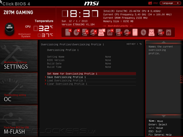 UEFI Setup MSI Z87M Gaming