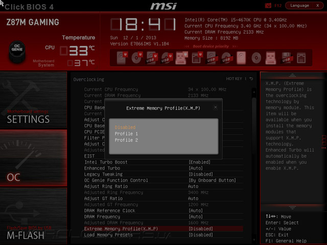 UEFI Setup MSI Z87M Gaming