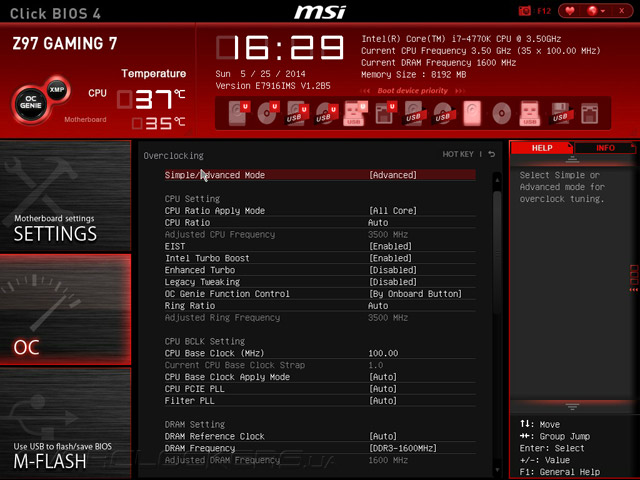 UEFI Setup MSI Z97 Gaming 7